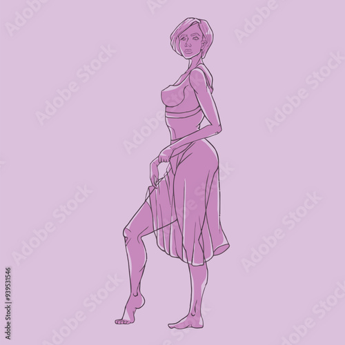woman pink dancing skirt and top