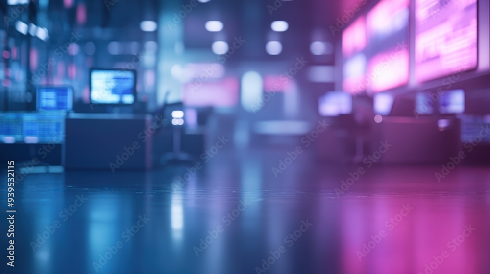 A modern, high-tech workspace with screens and a polished floor, suggesting innovation. A modern, high-tech workspace with screens and a polished floor, suggesting innovation.