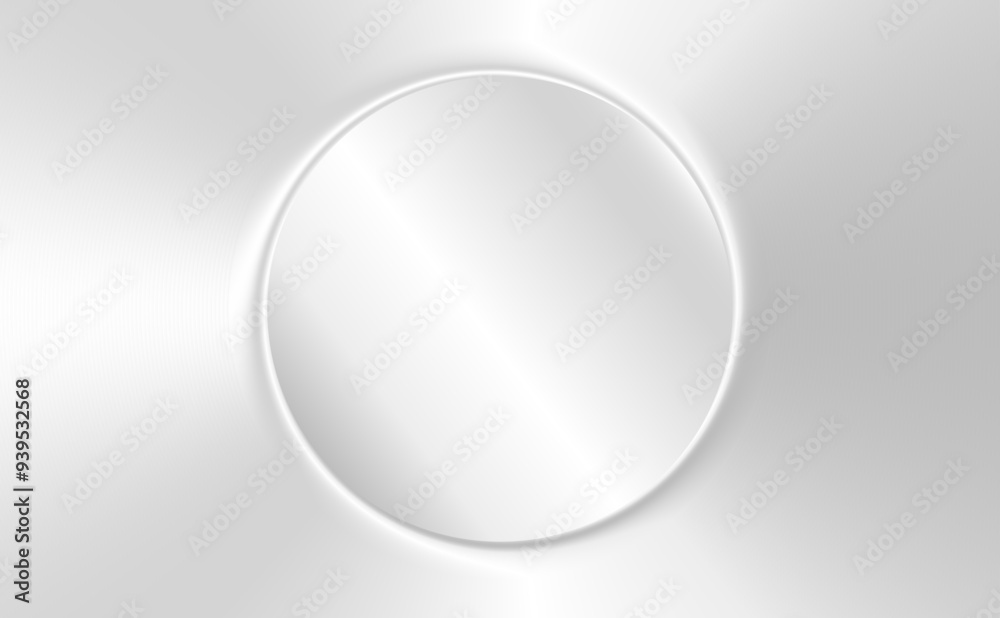 Glass sphere on silver background.Glowing circle gradient background in silver.Luxury abstract frame with copy space for multi purpose.Vector illustration geometric graphic texture background. Glass sphere on silver background.Glowing circle gradient background in silver.Luxury abstract frame with copy space for multi purpose.Vector illustration geometric graphic texture background.