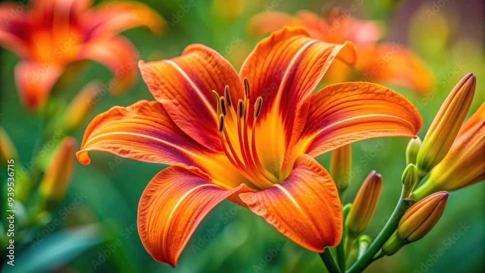 Vibrant orange lily flower in full bloom, orange, lily, flower, bloom, vibrant, colorful, garden, petals, flora, close-up, nature Vibrant orange lily flower in full bloom, orange, lily, flower, bloom, vibrant, colorful, garden, petals, flora, close-up, nature