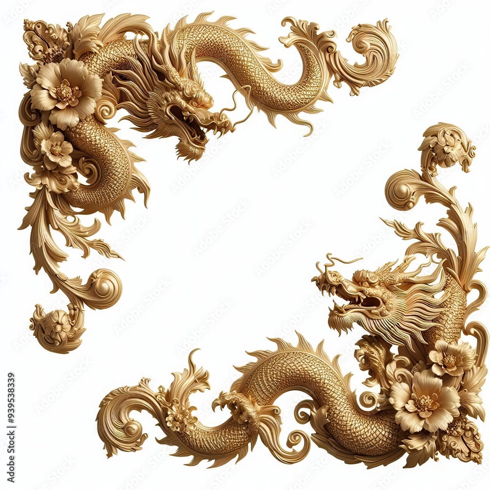 golden ornament frame and corner design. generative AI golden ornament frame and corner design. generative AI