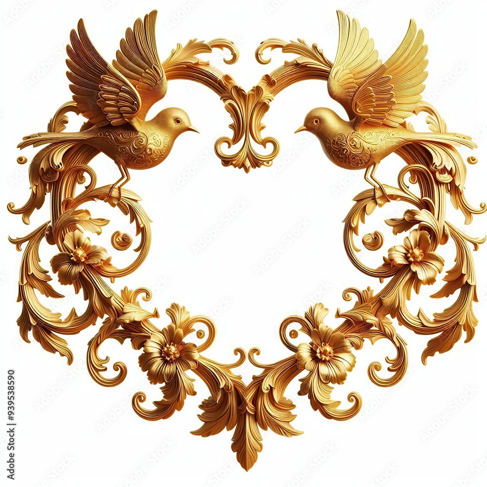 golden ornament frame and corner design. 
generative AI
