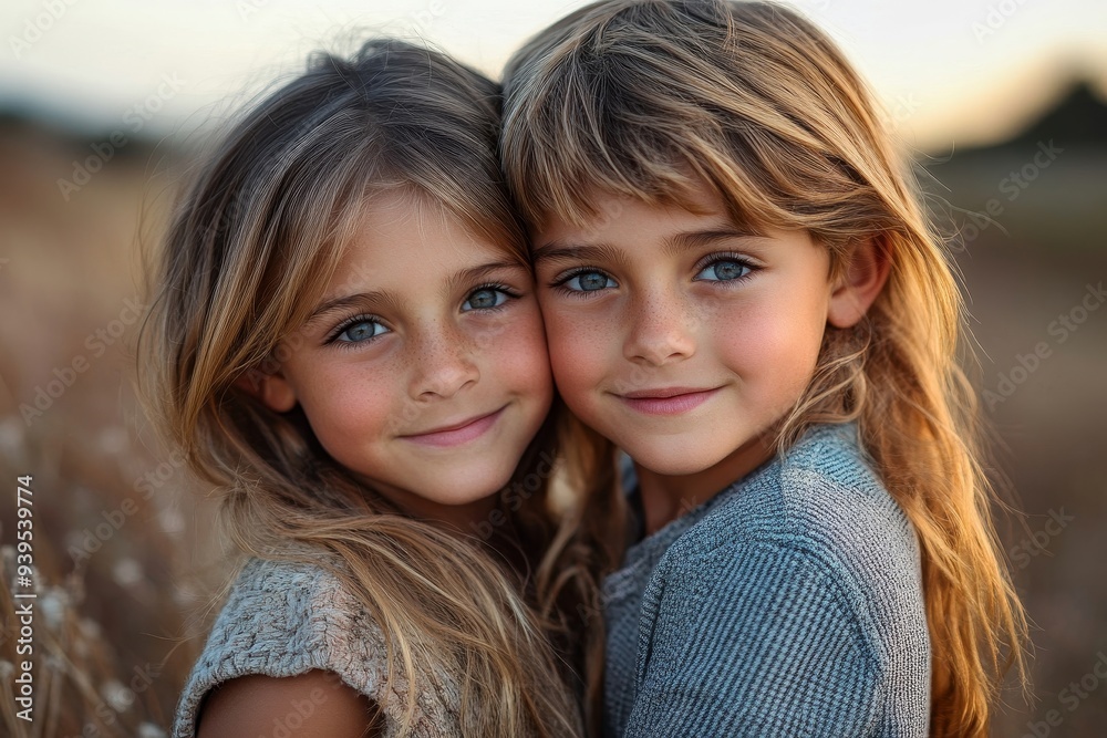 happy siblings portrait, Generative AI happy siblings portrait, Generative AI