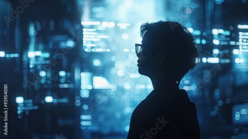 the silhouette of a coder