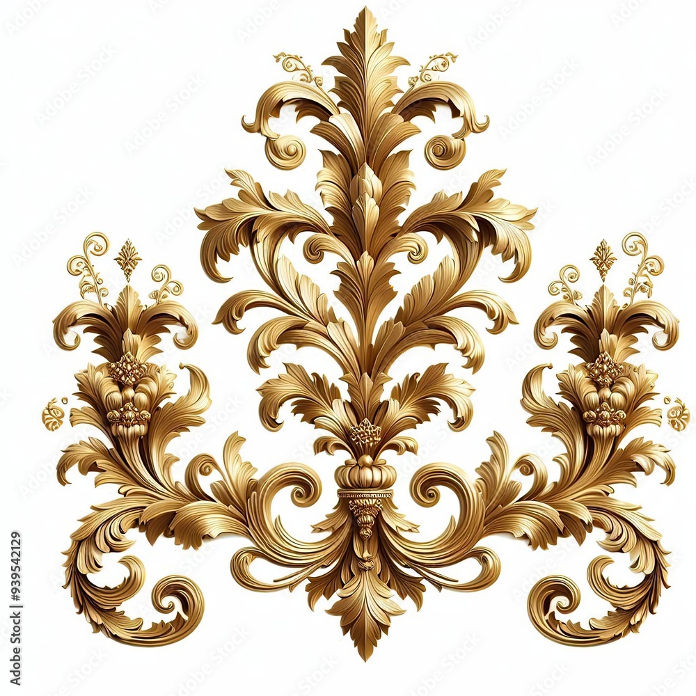 golden ornament frame and corner design. generative AI golden ornament frame and corner design. generative AI