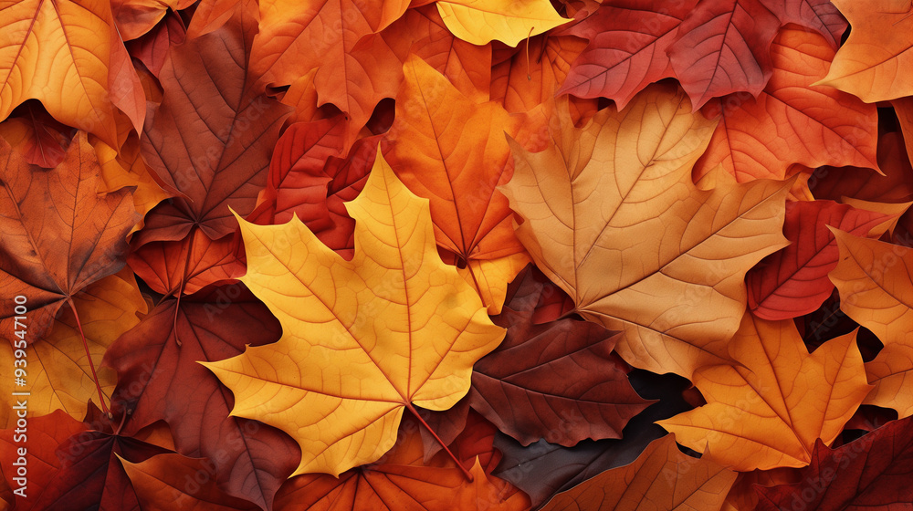Maple Autumn Leaves Texture, Rich Red and Orange Hues, Natural Fall Pattern Maple Autumn Leaves Texture, Rich Red and Orange Hues, Natural Fall Pattern