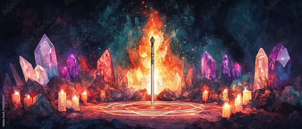 Wiccan Athame Ritual Circle Wicca Religion Spiritual Symbol Wiccan Athame Ritual Circle Wicca Religion Spiritual Symbol