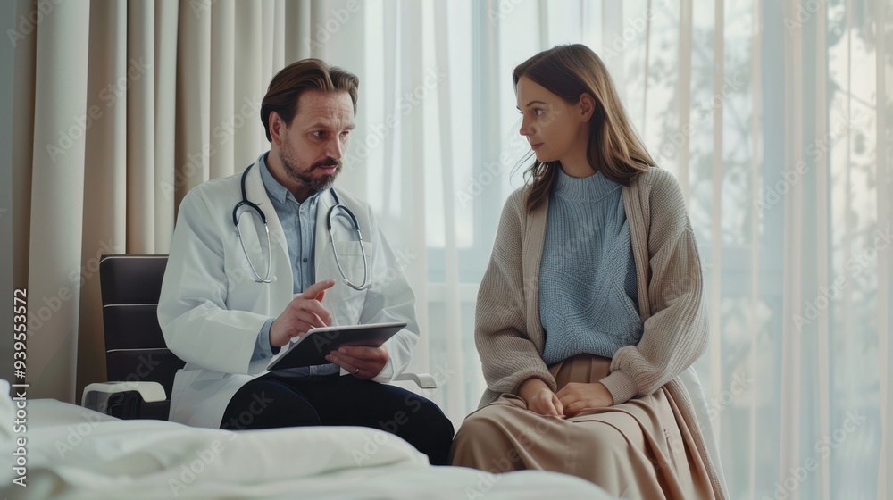 The doctor consulting patient