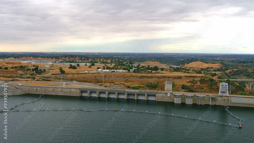 Aerial View Of The Sacramento Valley From Folsom Dam. Aerial View Of The Sacramento Valley From Folsom Dam.