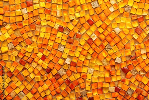 Vibrant orange and yellow hues form a playful abstract mosaic, capturing the energy of marmalade's textured sweetness in a kaleidoscope of color. photo