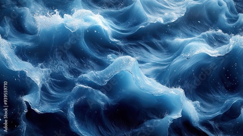 Abstract of blue wavy water background texture
