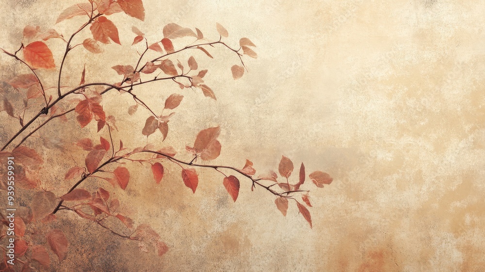 A serene depiction of autumn leaves against a textured background, evoking tranquility. A serene depiction of autumn leaves against a textured background, evoking tranquility.