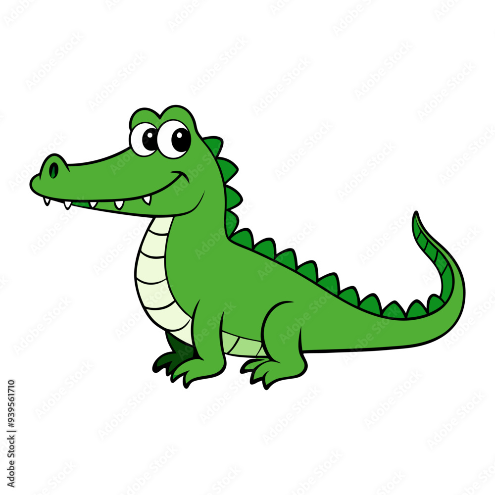 Vector illustration of a green crocodile smiley face isolated on white background. Vector illustration of a green crocodile smiley face isolated on white background.