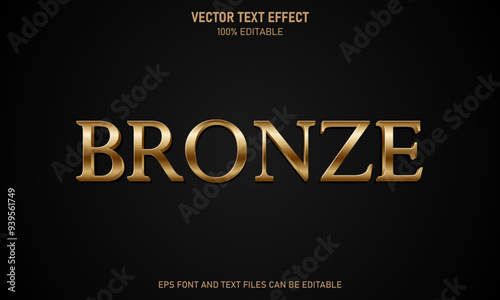 Bronze 3d editable text effect