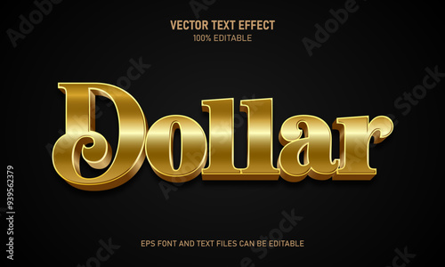 Dollar 3d editable text effect