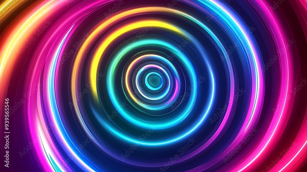 Vibrant Neon Rainbow Spiral Vector Illustration on White Background for Clip Art and Stickers Design - High Quality Graphic Artwork Vibrant Neon Rainbow Spiral Vector Illustration on White Background for Clip Art and Stickers Design - High Quality Graphic Artwork