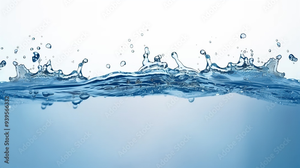 Dynamic Water Splash with Clean Blue Background Dynamic Water Splash with Clean Blue Background