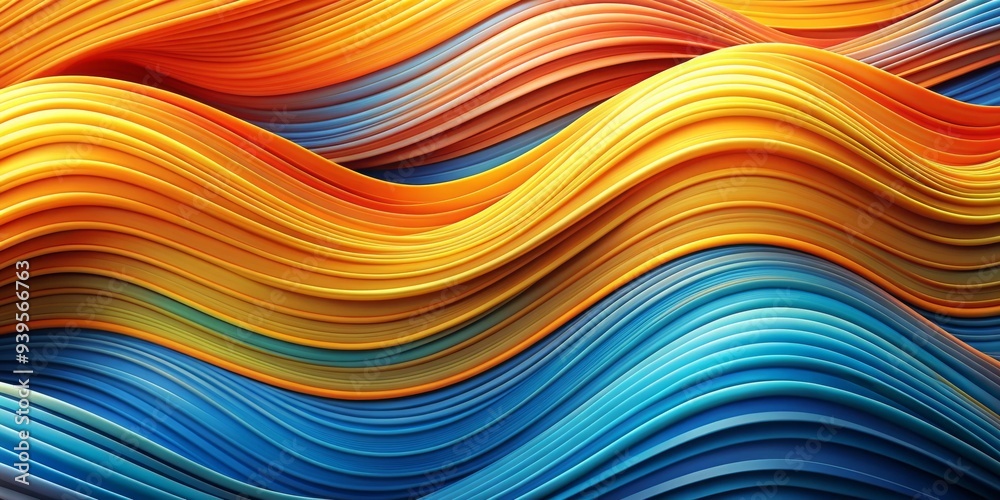Abstract Wavy Lines in Orange and Blue, abstract art , 3d art , digital art , graphic design Abstract Wavy Lines in Orange and Blue, abstract art , 3d art , digital art , graphic design