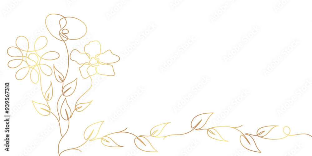 Vector illustration of golden decorative flower line art style eps 10 Vector illustration of golden decorative flower line art style eps 10