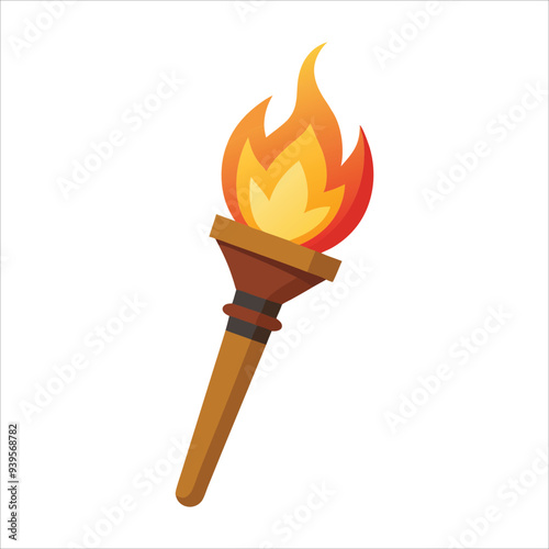 Torch Illustration on White Background
