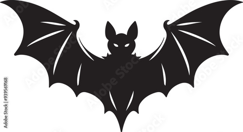 A bat silhouette vector illustration on white background