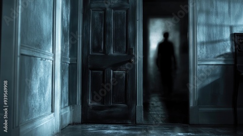 A Glimpse Through the Doorway of a Dark Hall photo