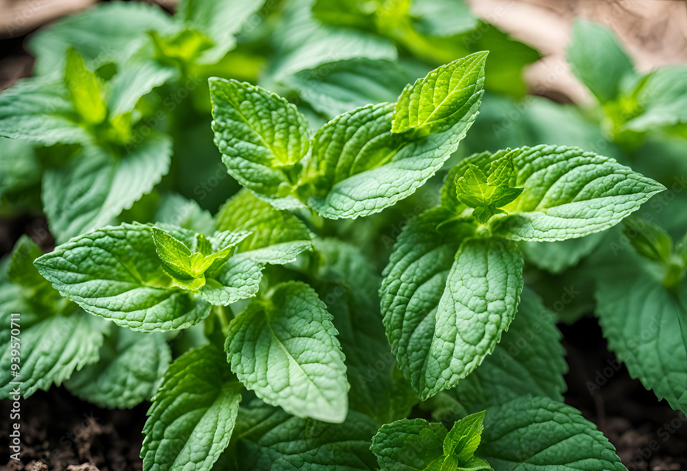 close up of mint close up of mint