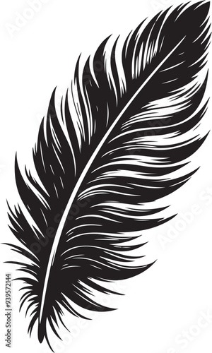 silhouette vector of feather art