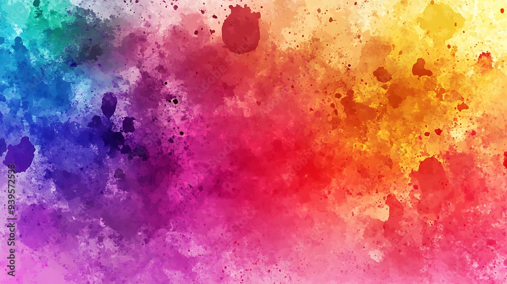 Fototapeta premium A vibrant, colorful watercolor splash background with a clear, open space for text 