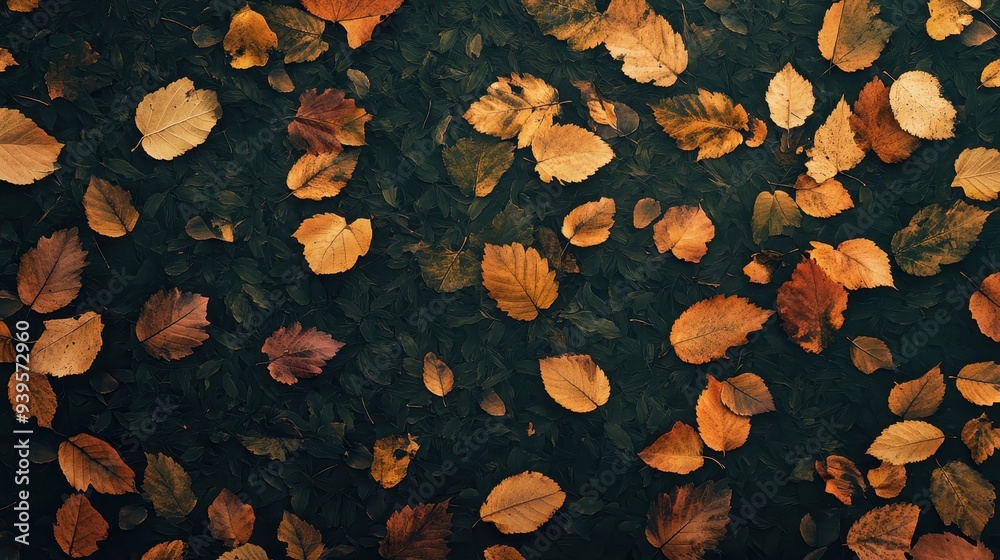 A serene view of autumn leaves scattered on the ground, showcasing seasonal beauty. A serene view of autumn leaves scattered on the ground, showcasing seasonal beauty.