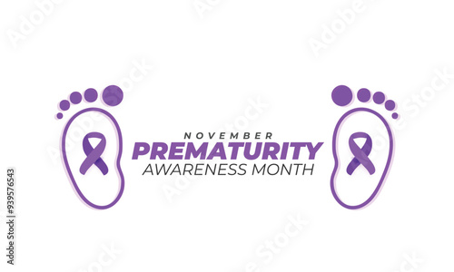 Prematurity awareness month. background, banner, card, poster, template. Vector illustration.