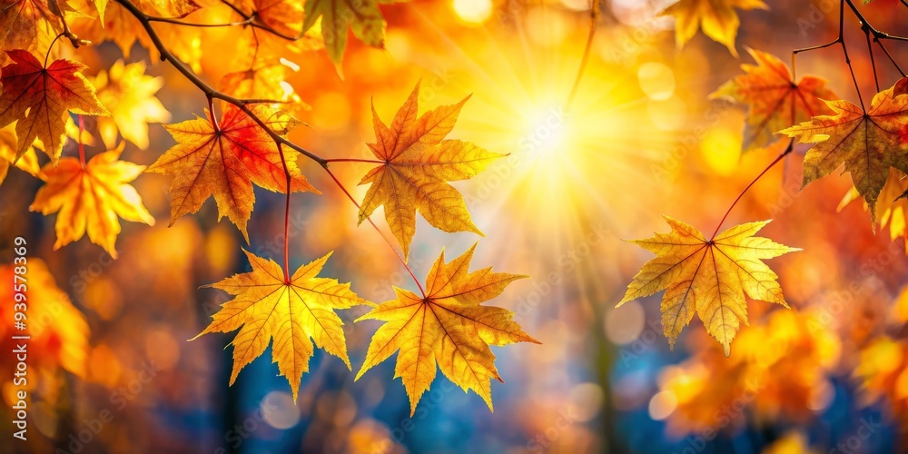 Golden Autumn Leaves in Sunlight, Nature, Fall, Season, Foliage Golden Autumn Leaves in Sunlight, Nature, Fall, Season, Foliage