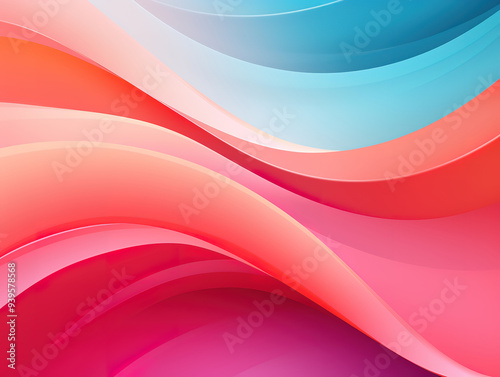 Superb Abstract colorful gradient wavy shapes background, vibrant 3d render wallpaper