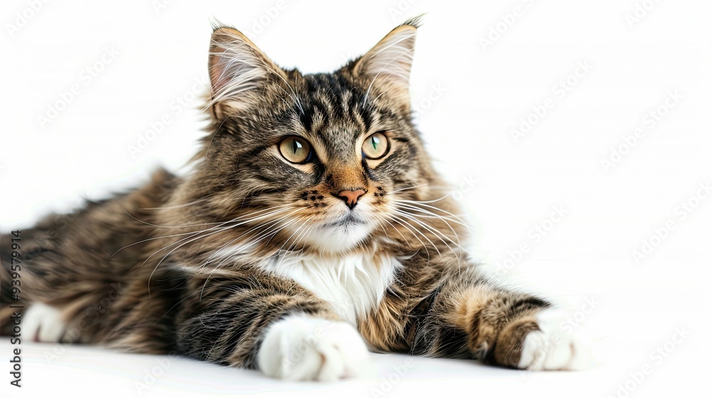 Fototapeta premium Big Cat on white background