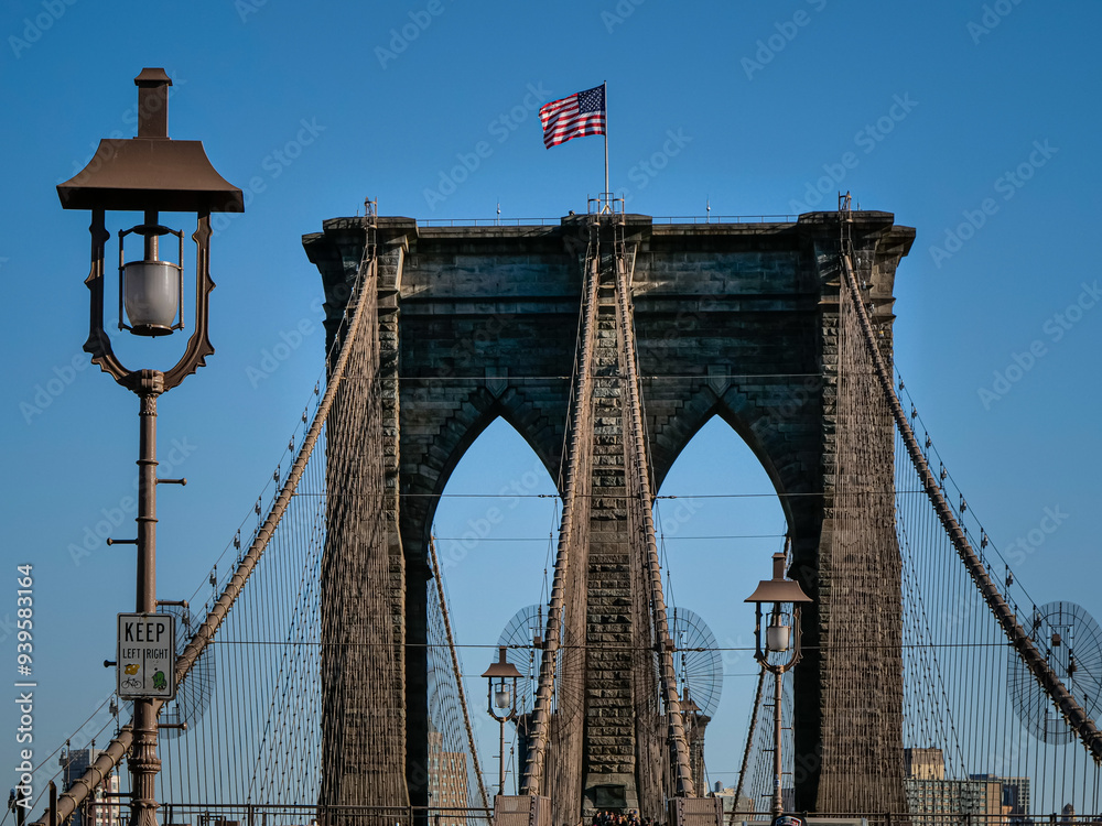 Fototapeta premium Détails structurels du pont de Brooklyn