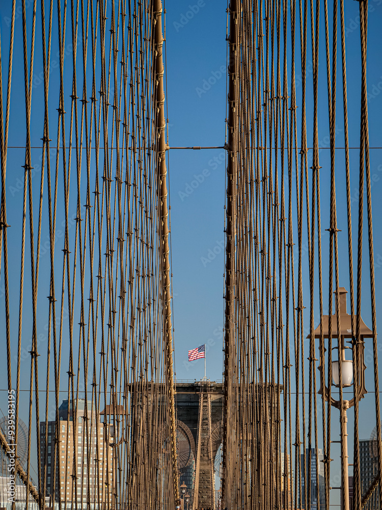 Obraz premium Structure du pont de Brooklyn