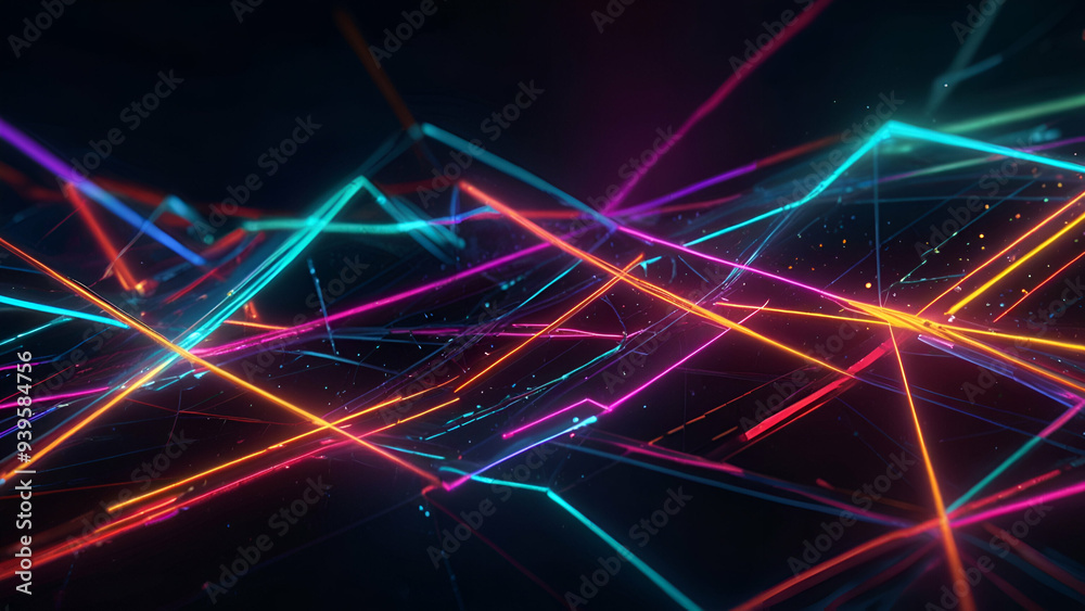 Abstract 4K Motion Graphics. Glowing Neon Lights Streaming Seamlessly Across the Screen Abstract 4K Motion Graphics. Glowing Neon Lights Streaming Seamlessly Across the Screen