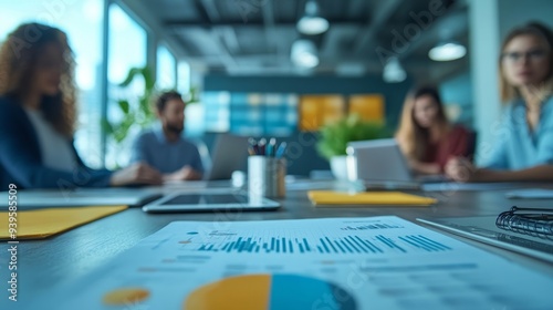 Meeting, collaboration and team planning a project together in the office conference room. Teamwork, diversity and business people in discussion while, Generative AI