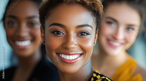 Confident Business Women Smiling in Modern Office