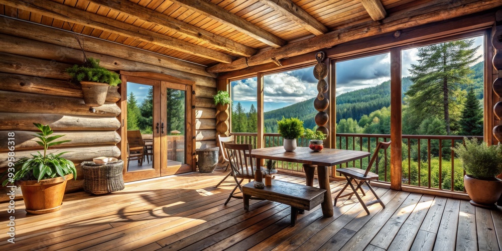 Mountain View Cabin Porch, Log Cabin, Mountain View, Rustic Decor, Summer Vacation Mountain View Cabin Porch, Log Cabin, Mountain View, Rustic Decor, Summer Vacation