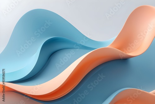 abstract blue and peach orange wave background