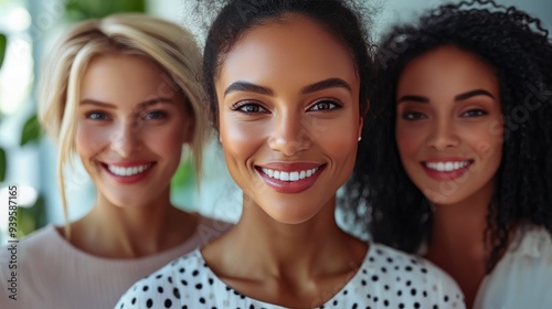 Portraits of Smiling Female Workers in Contemporary Office