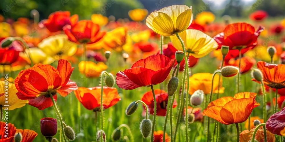 Poppy Field in Full Bloom A Close-Up of Vibrant Colors, Poppy Flowers, Nature, Spring, Summer Poppy Field in Full Bloom A Close-Up of Vibrant Colors, Poppy Flowers, Nature, Spring, Summer