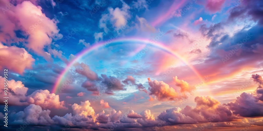 Rainbow Arching Through Dramatic Clouds, Digital Art, Sky, Cloudscape, Rainbow, sunset , nature Rainbow Arching Through Dramatic Clouds, Digital Art, Sky, Cloudscape, Rainbow, sunset , nature