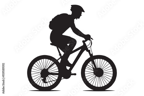 Bicycle riding silhouette