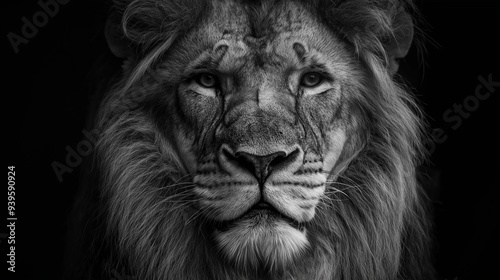 1. High-resolution portrait of a majestic lion