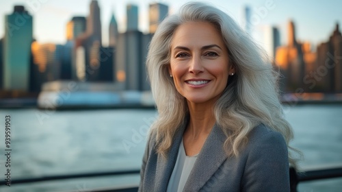 Confident Mature Businesswoman Smiling in Manhattan