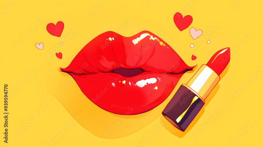 Obraz premium Lips and lipstick