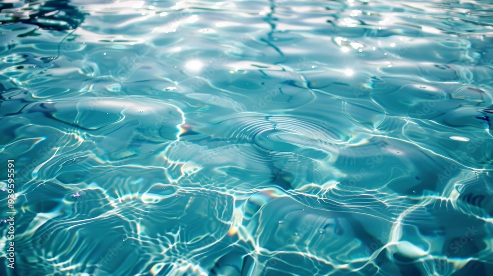 Water in swimming pool background horizontal composition 