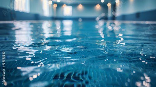 Water in swimming pool background horizontal composition 